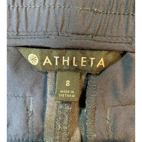 Athleta Linen Beachside‎ Bali Shorts Women's 8Blue Faded Camo 3" 211109 Pull On - Picture 4 of 12